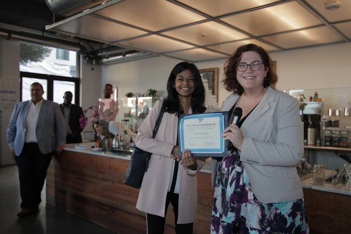 EBYD's tweet photo. There is our Kick-Ass Youth Advocate of the Year Awardee: @vsarveshwar. Campaign manager for @RigelRobinson, president of @caldems, and as @toni9jean said, maybe a future legislator of the year awardee as well! #CalDems #EBYD https://t.co/HBER9VKVMs