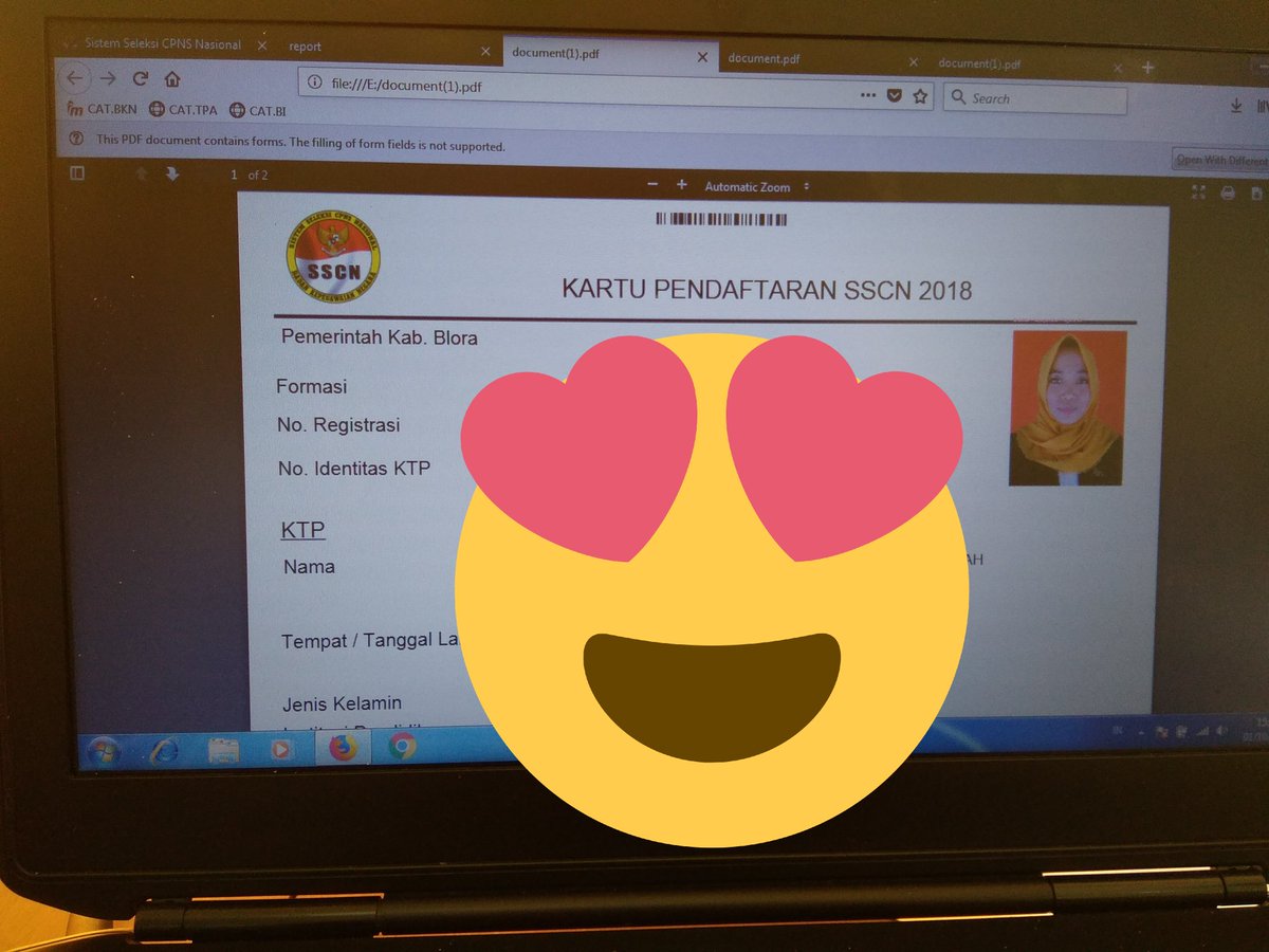 IdaMJ5's tweet photo. @Muflihin46 @BKNgoid Alhamdhulillah langsung bisa setelah dari BKD dan pake laptop BKD pula 😁 makasih pihak BKD yg udah menyediakan jasa bantu pendaftaran CPNS th ini. Sangat membantu https://t.co/nFmzUuk99B