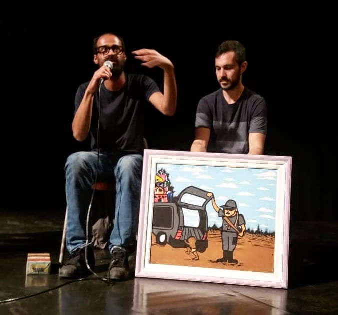 hill_stories's tweet photo. After the CEU Rosa da China screening of More Earth Will Fall Sam and Lee were presented with paintings made by local people at the organisation CEDECA to protest the reduction of the age of criminal responsibility from 18 to 14.

#documentary #saopaulo #humanrights https://t.co/lKfjmhfBV6
