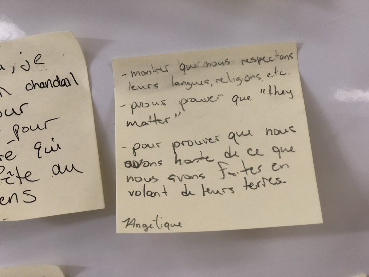Après un questionnement, un témoignage et une discussion, les élèves de 9e et 10e année expliquent pourquoi ils portent un chandail orange lors de la #JournéeChandailOrange <a href="/CSDCEO/">CSDCEO</a>  #CSDCEOautochtones