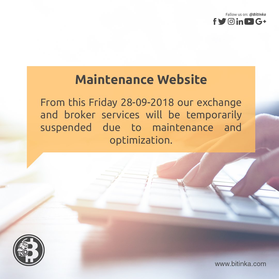 BitInka's tweet photo. Click here, for more info: https://t.co/OXyohS9alX  #InfoBitInka #BitInka #Bitcoin #Maintenance #Operations #Cryptocurrency #Trade #Broker #Exchange #Latam #Europe #Asia https://t.co/fyvrFUVlKf