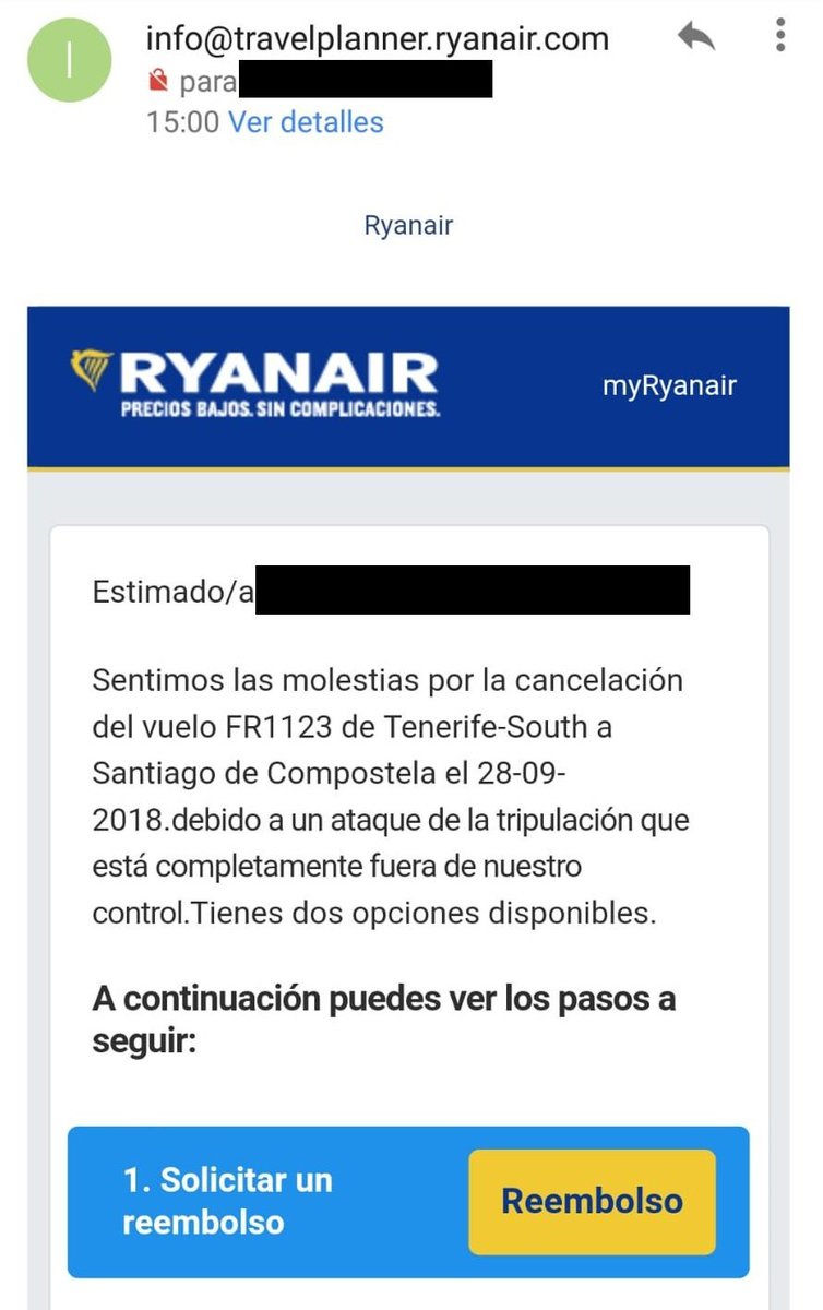 USOAereo's tweet image. #Ryanair informa a sus pasajeros durante la huelga. Segun #Ryanair se trato de un &quot;Ataque de la tripulacion que esta fuera de su control&quot;. #ryanairmustchange #legislacionespañola #derechoahuelga