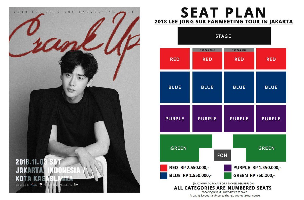 kpop4uina's tweet photo. [INFO #CrankUpInJKT] Ticket selling schedule for 2018 Lee Jong Suk Fanmeeting Tour "Crank Up" in Jakarta:

Monday, October 8th 2018 at 2:00 PM. Please read all of the terms and conditions carefully before buy!

Click here: https://t.co/SZ9vkkENZg https://t.co/T6YiY7lS27
