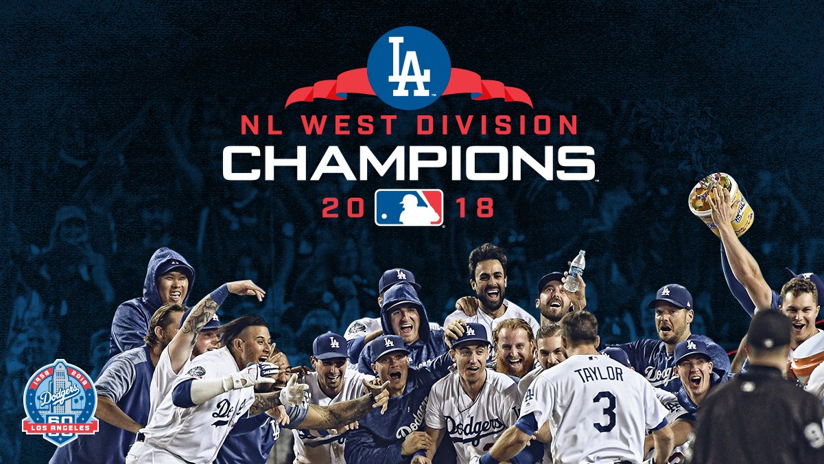 Los Angeles Dodgers on Twitter "NL WEST CHAMPS! The Dodgers have won