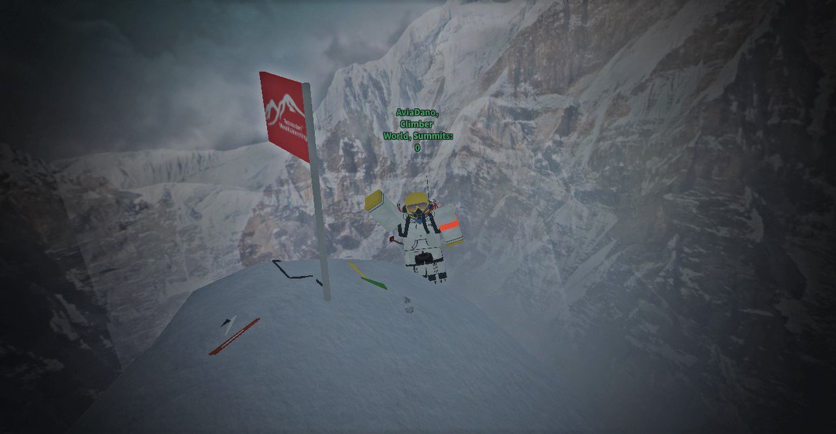 AviaDanoRBLX's tweet image. Made my first Summit today on ❄️🗻Mount Everest Roleplay!
As you can see I'm with the great ωorld ϵxpeditions @WorldExpeditio1 team! They have been very helpful some people from the group have helped guide me my way up the mountain!
#ROBLOX #ROBLOXEVEREST #ROBLOXADVENTURE