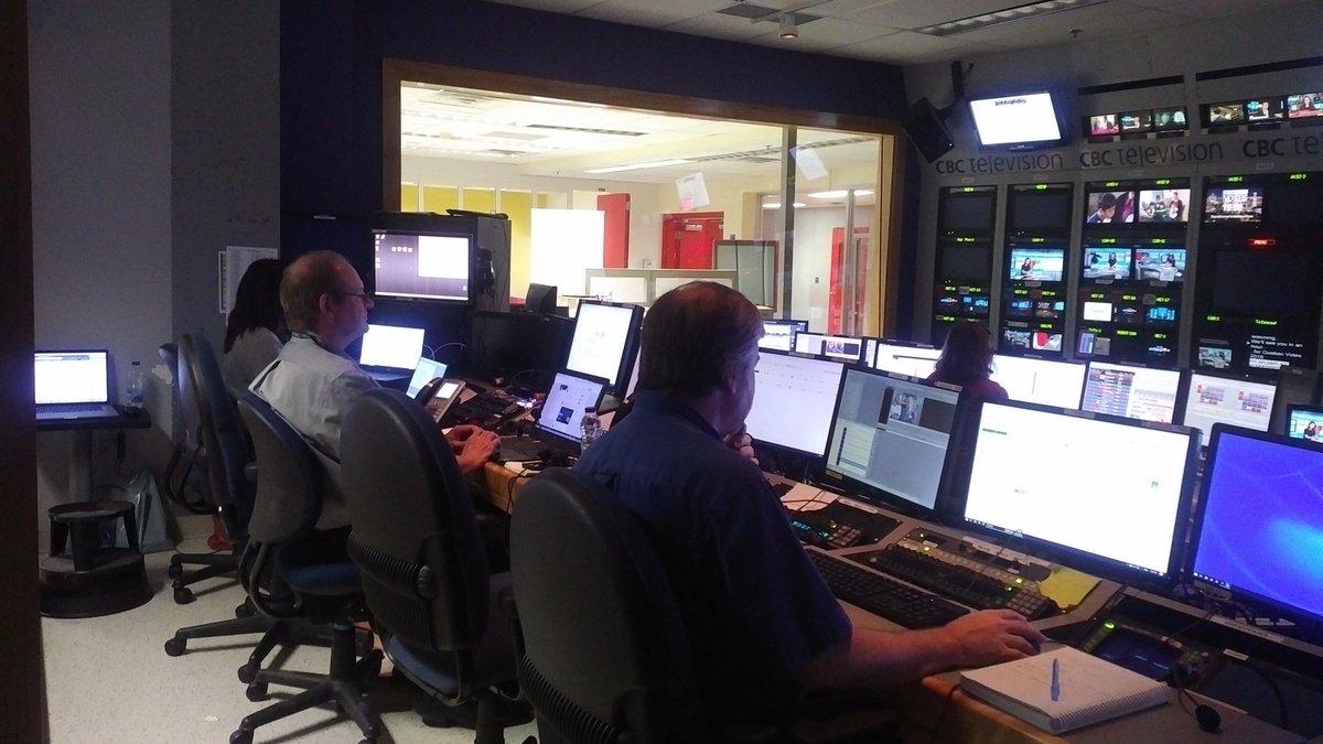 musgravesharon's tweet photo. Our #cbc election team getting ready for the polls to close as #quebecvotes #qcpoli #natass https://t.co/uKQPRpHhNH
