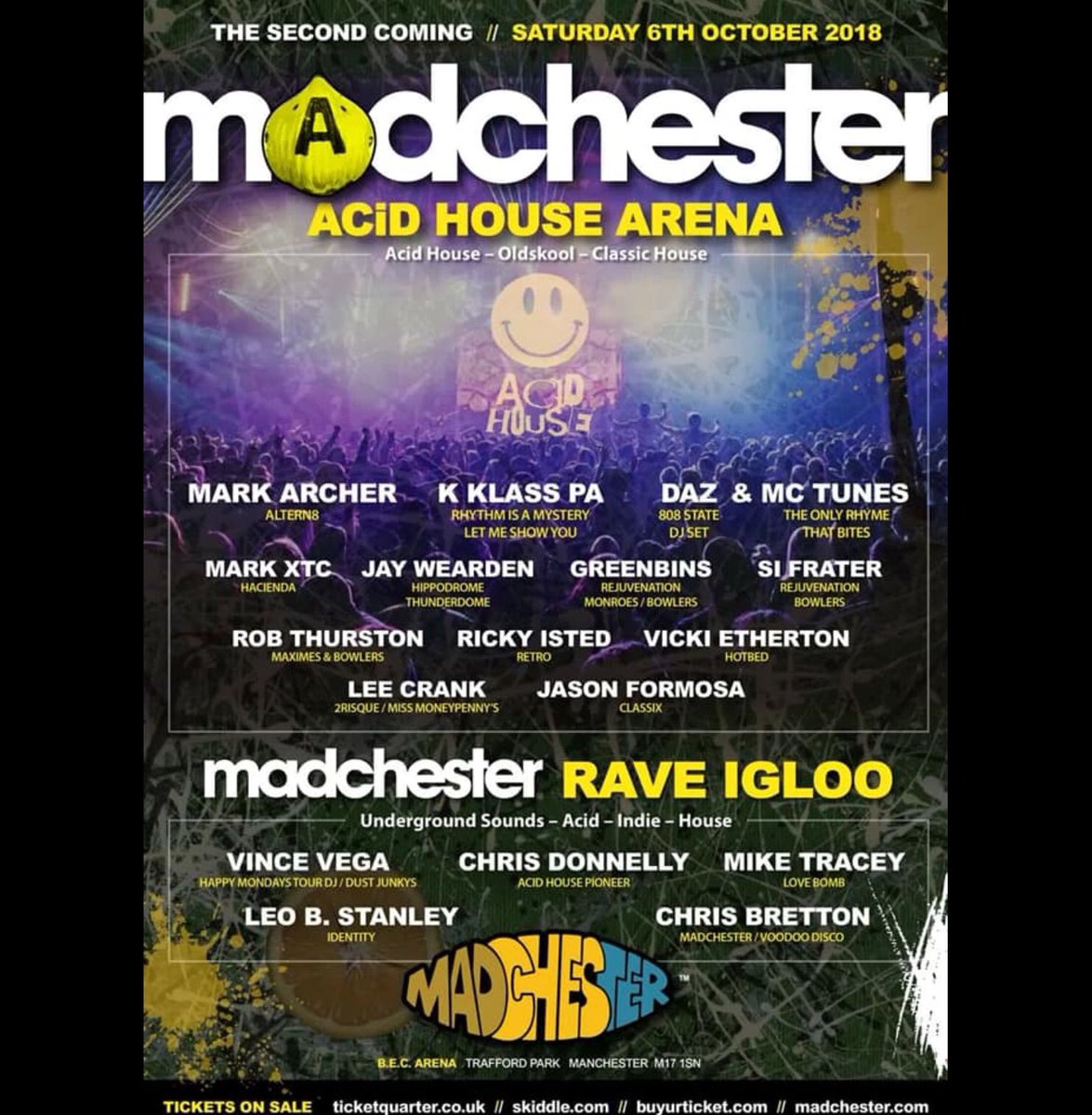 Countdown is progressing... catch us in the Acid House Arena @Kklassuk <a href="/BobbiDepasois/">Bobbi Depasois</a> <a href="/realmadchester/">Madchester</a> <a href="/BowlersMcr/">Bowlers Manchester (BEC)</a>