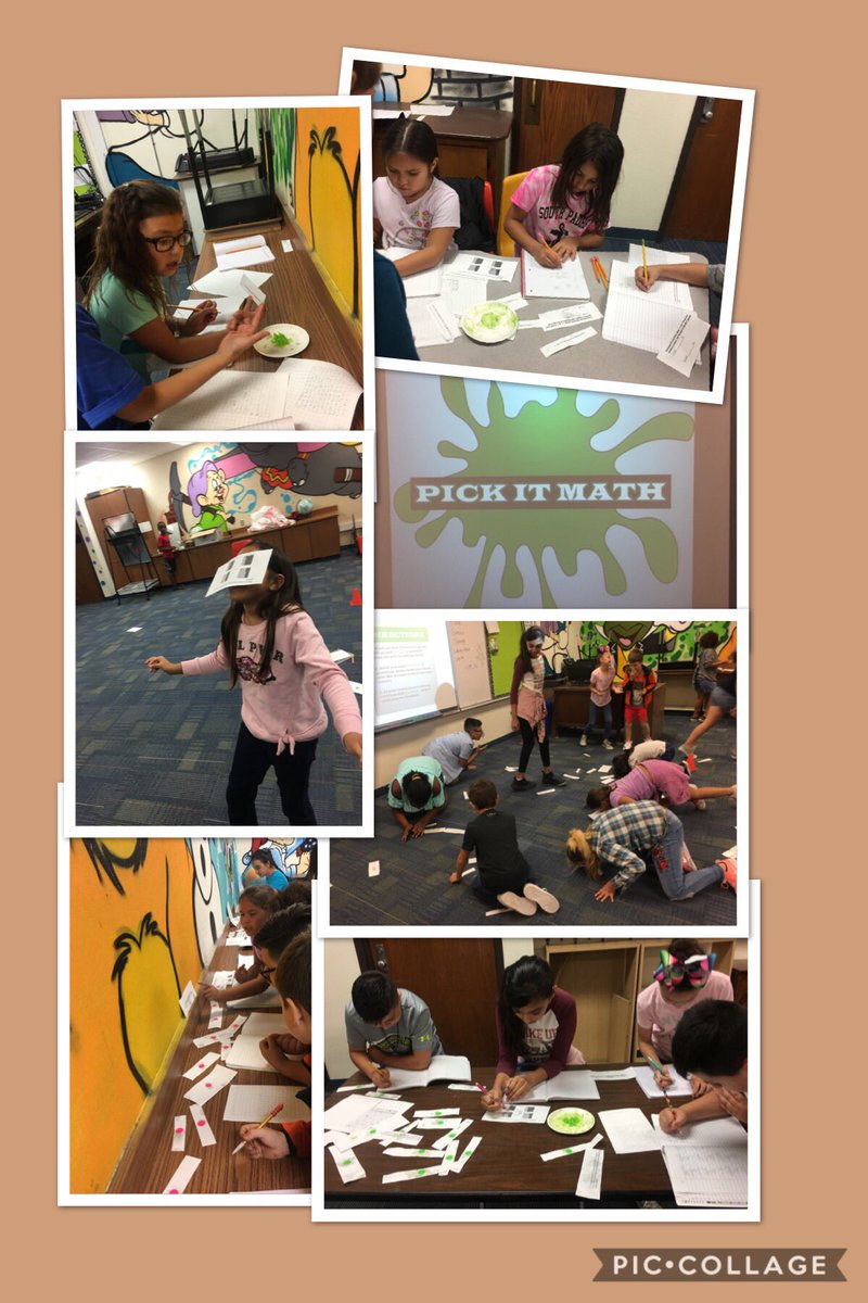 Agomez912's tweet photo. Today’s lesson consisted of review with a fun twist! Students put green Vaseline on their nose and “picked” up the review questions with their nose! Then students went back to their group and solved the problems! #SJDIH #RCAInspired #PlaceValue #rounding #multiplication #decimals https://t.co/zjPBd8CCFO