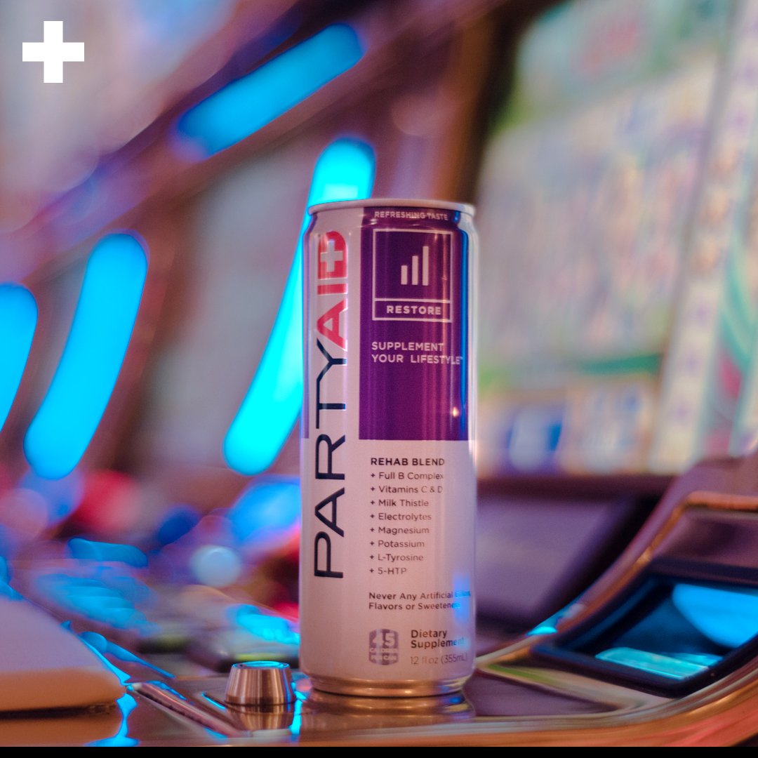 DrinkPARTYAID's tweet photo. Feeling the Monday blues? PARTYAID is here to help! The PARTYAID Rehab Blend replenishes essential nutrients your body and mind need after a long weekend of fun. Each can contains full B Complex, Milk Thistle, electrolytes and more: https://t.co/ViYn9rzdoZ ➕ #PARTYAID #Restore https://t.co/hwd4B4kN4e