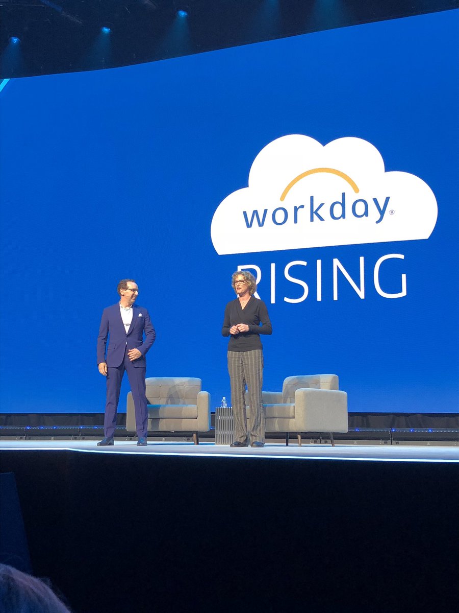 WorkdayEvents's tweet photo. Here we go! Welcome to #wdayrising! Kicking it off with @chanofer and Robynne Sisco. https://t.co/JDl9hLokLU