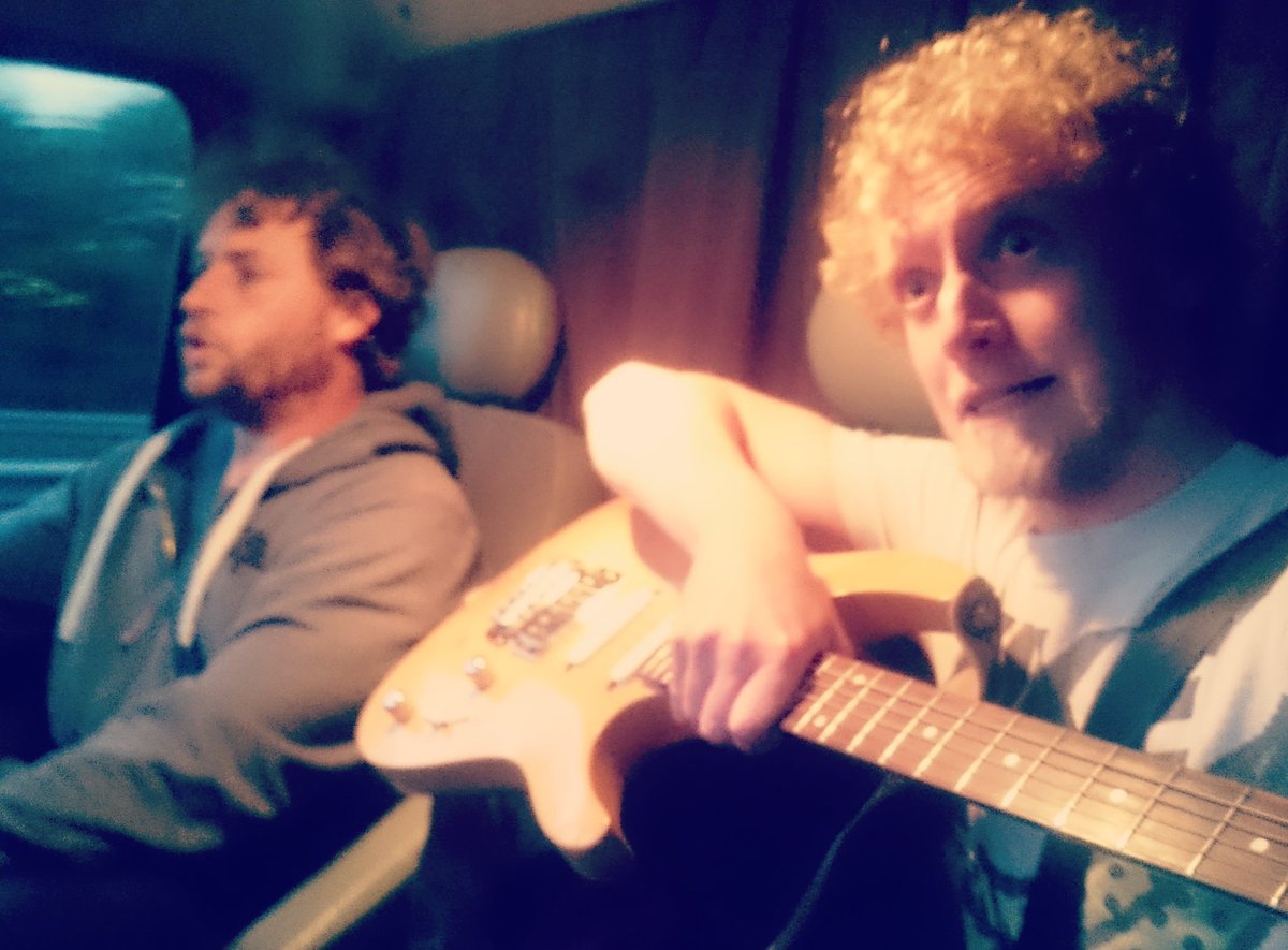 masiroband's tweet photo. Changing guitar strings in the van on the way to band practice. Great idea. #badtimemanagement gotta sound shiny for the show ๐ @O2AcademyOxford @TTNGuk @coffeebreathuk @PALADINPROMO @ANewViewPromo https://t.co/T2cA8NrAAX