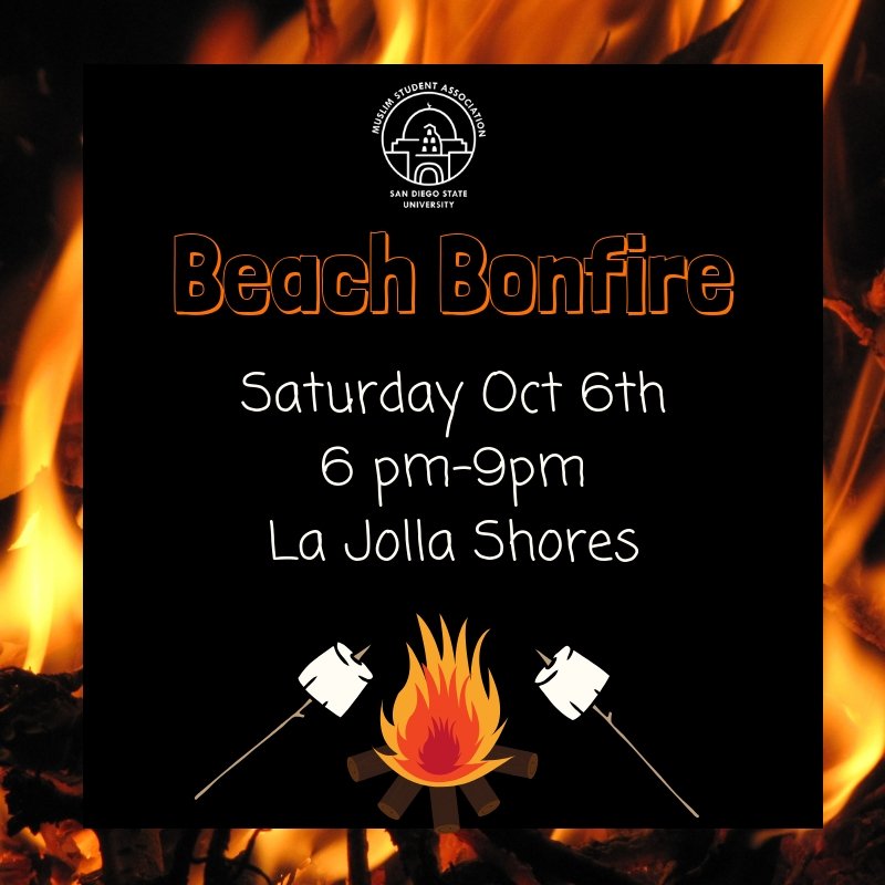 SDSU_MSA's tweet photo. You're invited to our Beach Bonfire next Saturday at 6pm. Enjoy playing soccer, watching the sunset and eating smores by the beach! Everyone is welcome to attend, so bring your blankets and beach chairs and join us for a great evening. https://t.co/1gQNurSj9f
