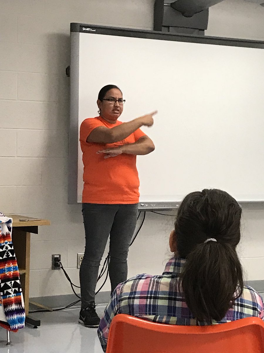 RobartsSchool's tweet photo. Every child matters. Orange Shirt Day presenter Amy Ireland on the history of residential survivors and moving forward with Truth and Reconciliation. #OrangeShirtDay #phyllisstory https://t.co/MkVCtIa9vP