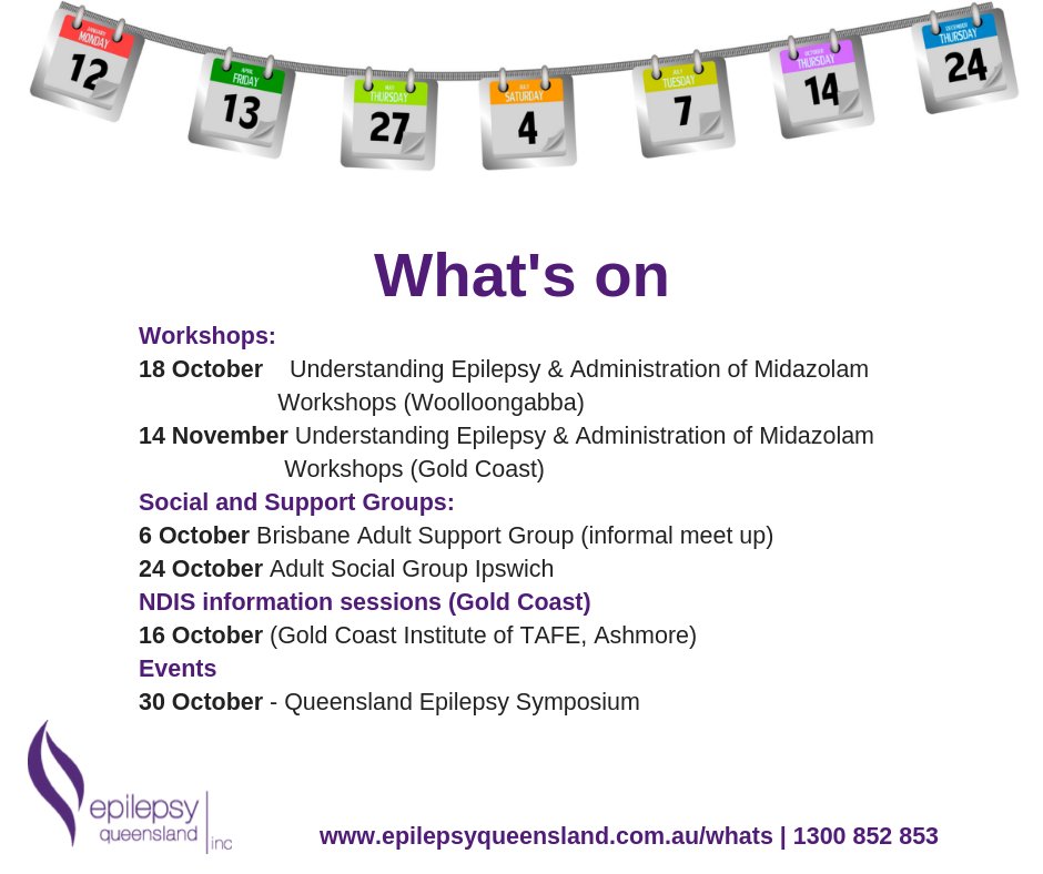epilepsyqld's tweet photo. Are you looking to join an #epilepsy support group or update your #training? Find out #WhatsOn in #October. https://t.co/L3jRZUCIlg https://t.co/mmplgoTfMo