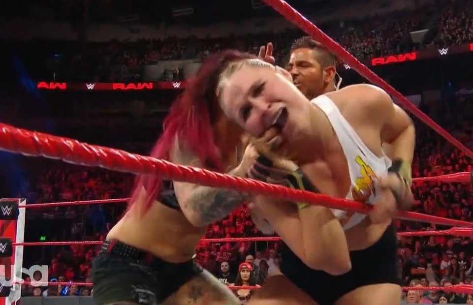 WrestlingINC.com on X: Ruby uses a fish hook on Rousey! #Raw