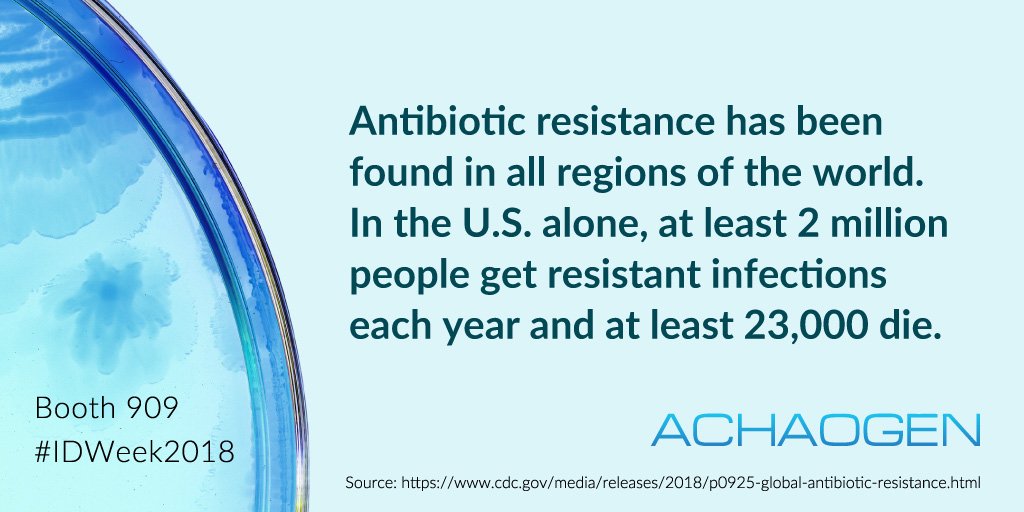 achaogen's tweet image. The challenge that healthcare providers face every day in addressing difficult-to-treat infections is significant and growing #IDWeek2018 #AntibioticResistance #InfectiousDisease