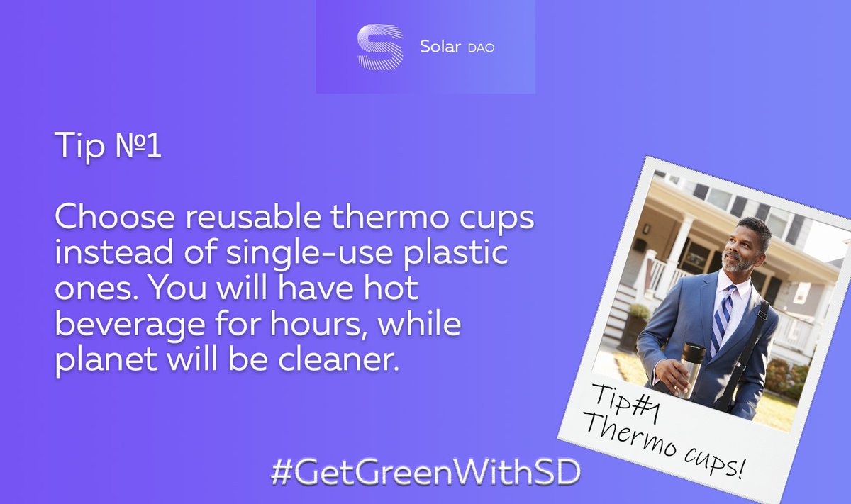 SolarDAO's tweet photo. Here is our first lifehack on how to live a more sustainable life and still stay in your comfort zone. Remember: small steps have a huge impact and make a great difference! #GetGreenWithSD https://t.co/yG9vlEeG01