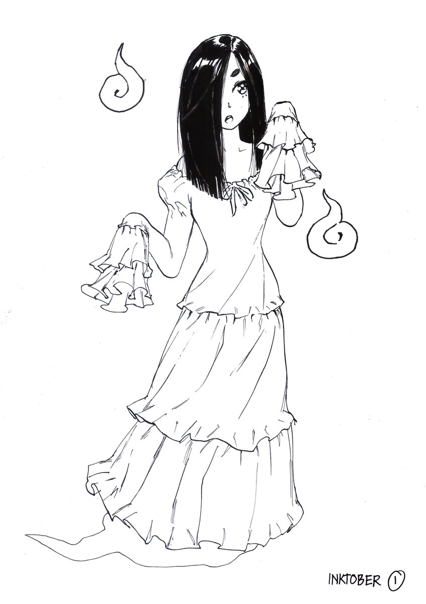 #Inktober - day 1 Ghost #mgoctober AKA White lady in filipino scary stories growing up. spooky(not) 