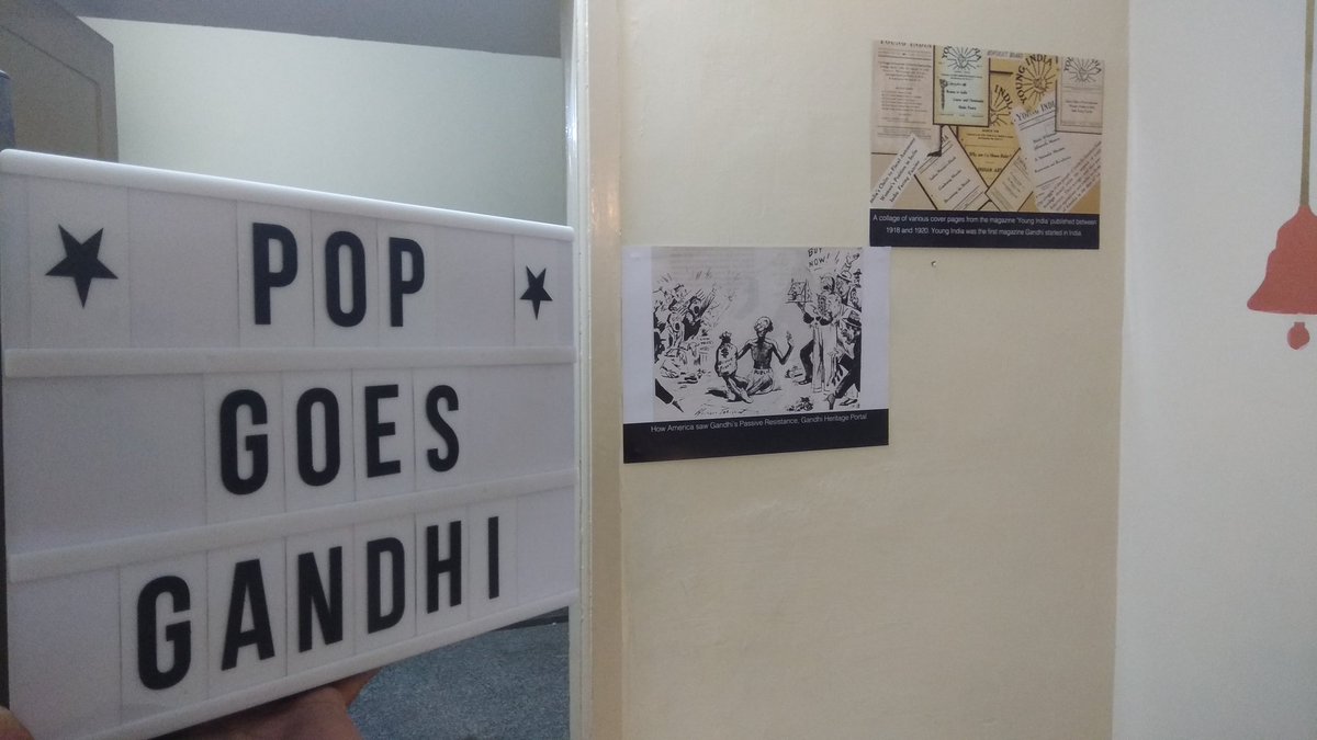 NATIONanswers's tweet photo. 'Us in Gandhi' is an exhibition of rare political cartoons, audio visuals that will help us understand Gandhi from a multilateral-historical context.

We are open between 10am &amp; 8pm. All are welcome!

#Oct2 #Gandhijayanthi #Chennai #Cartoons #Gandhi #EkPotleeRetKi #KaaniNilam https://t.co/drsOcFndU3