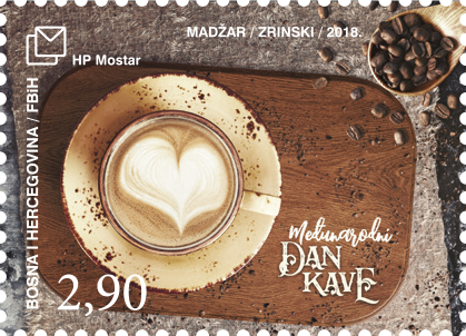 hpmostar's tweet photo. Hrvatska pošta (HP) Mostar tiskala je dvije prigodne poštanske marke u  povodu „Međunarodnog dana kave“ koji je prvi put obilježen je 1.  listopada 2015. godine u Milanu. Saznajte više o ovom izdanju na: https://t.co/sHV8xtd1sY https://t.co/wN2CLbnpKJ