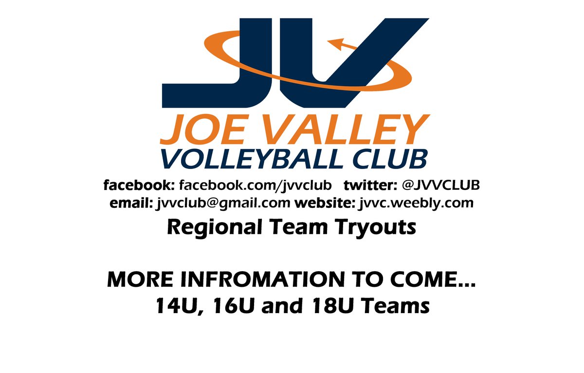 2019 Joe Valley Volleyball Club Season is coming up quick! As there is a lot of new info that will be coming out soon, we wanted you to know the tryout dates that will be coming up. Local Teams will have 3 or 6 month membership. Regional Team information will be posted soon
