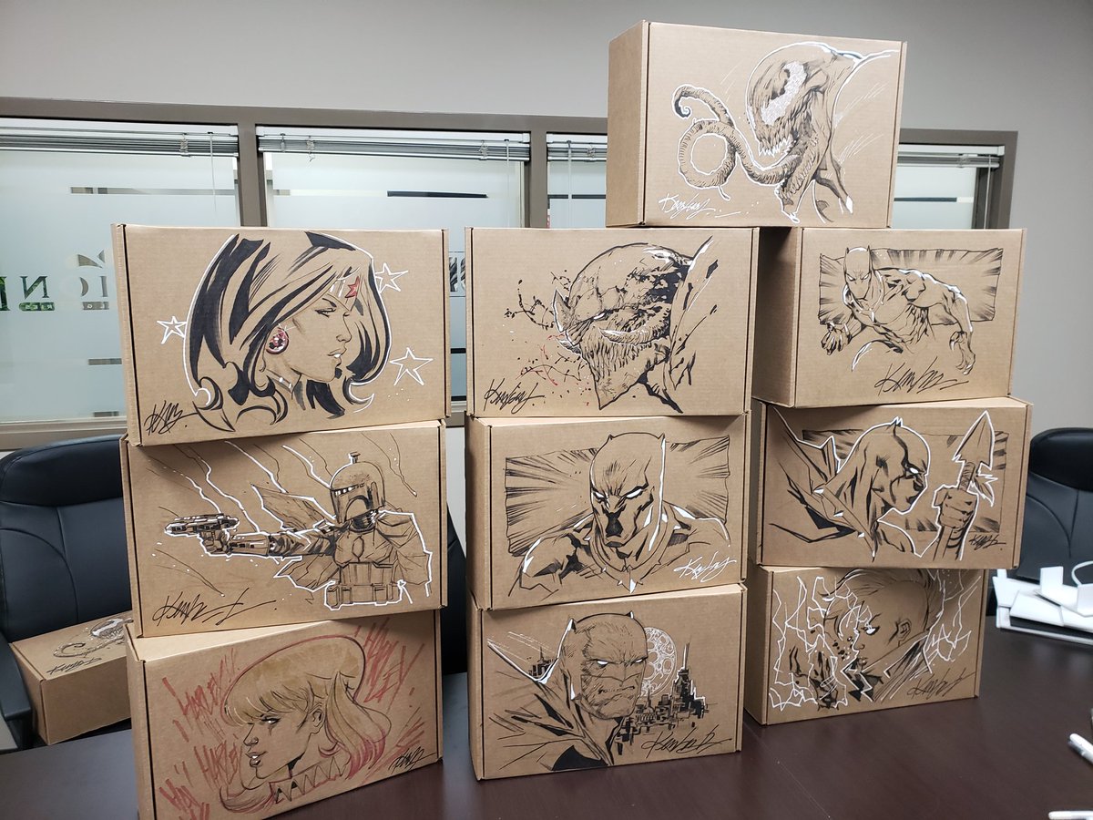TabletopSanta's tweet photo. When @ledkilla hangs at your studio all day, he ends up doing some amazing #mystery box art. #comicbooks #comics #marvel #DC #inktober #Inktober2018 #comicwow #DiGAuction #previewsworld https://t.co/inBRsa8B6V