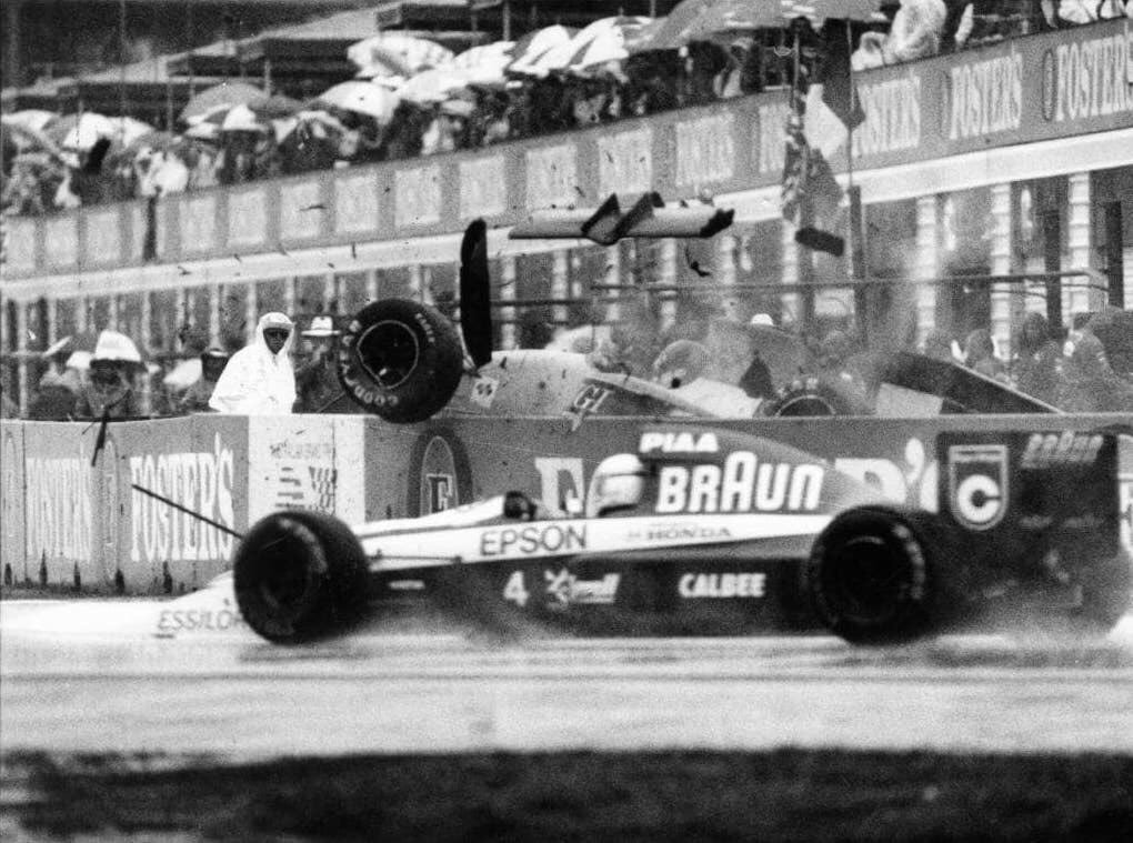 Adelaide Gp Mauricio Gugelmin Crashes In Pitlane During The 1991 Adelaide Grand Prix The Brazilian Lost Control Of His Leyton House And Spun Into The Pitlane Wall Two Marshals Suffered