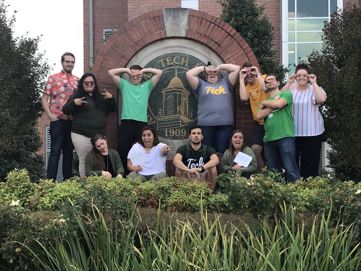 SassyTPanda's tweet image. College Student Personnel graduate students in Dr. Hart’s Students and Subcultures class celebrating Careers in Student Affairs Month! #CSAM18 #arkansastechuniversity #atu #cspdepartment #heckyeahtechyeah #drhart @ArkansasTech