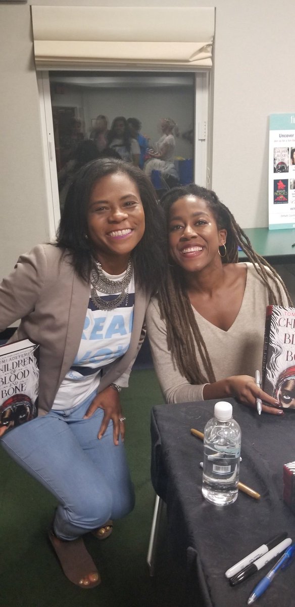cicelythegreat's tweet image. Imagine Black Panther with magic! What a magical night with @tomi_adeyemi ! You truly inspired my students to continue to #readwoke with your sparkling personality and beautiful spirit! #decaturlibrary #fiercereads #childrenofbloodandbone #readingtakesmetowakanda @FierceReads