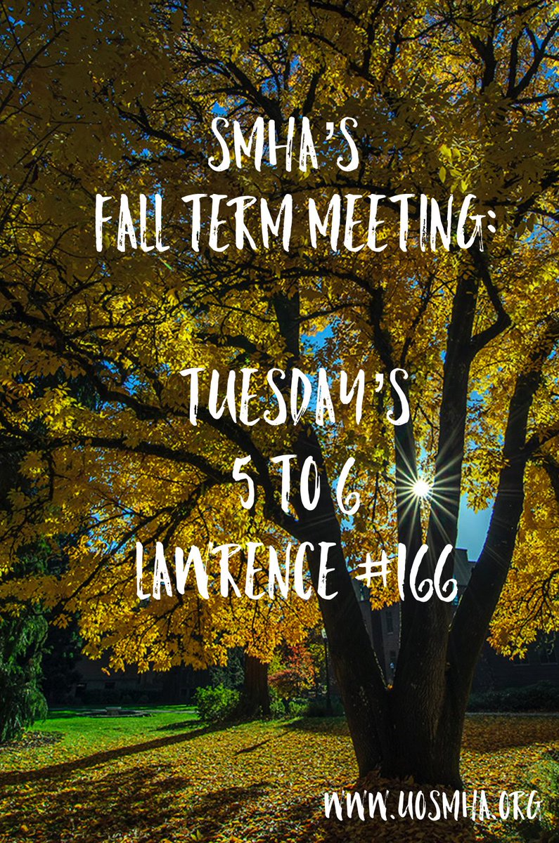 UOSMHA's tweet photo. Hey #uoregon join our weekly meetings starting Tuesdays October 2, and going forward in Lawrence # 166 from 5 to 6pm #callmeaDuck #howduckslive #stigmafighters https://t.co/5xkAsdsfp5