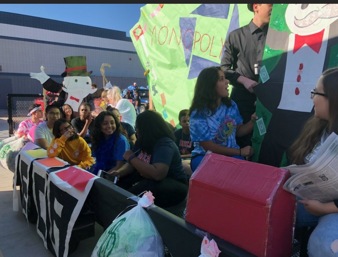 CehsDECA's tweet image. Centennial DECA absolutely crushed the float this year with our monopoly-themed float! We'd like to thank everyone who helped make this possible! You can definitely say we were #readyforit! 😎🔷️
