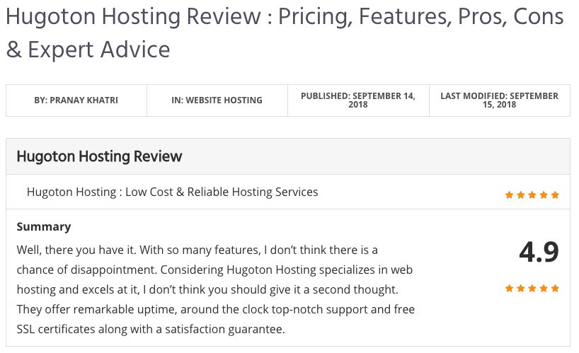 hugotonhosting's tweet image. &quot;I don’t think you should give it a second thought&quot; 🥇 - Read our brand new independent review from ReviewsPilot and see why more people are switching to Hugoton Hosting to host their websites!

buff.ly/2Reui1Q

#WordPress #WebHosting #Review