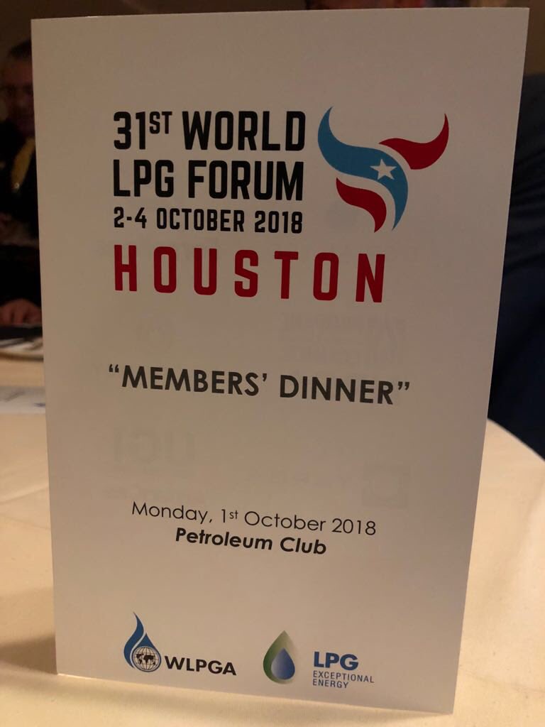 Enjoying a great #WLPGA members’ dinner at the Petroleum Club in #Houston tonight. See you tomorrow for the Global Technology Conference #GTC2018