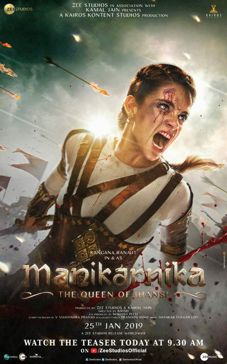 POWERFUL... BRILLIANT... Teaser of #Manikarnika: The Queen Of Jhansi... Stars Kangna Ranaut... Directed by Radha Krishna Jagarlamudi... 25 Jan 2019 release... #RepublicDayWeekend... #ManikarnikaTeaser: https://youtu.be/eBw8SPPvGXQ
