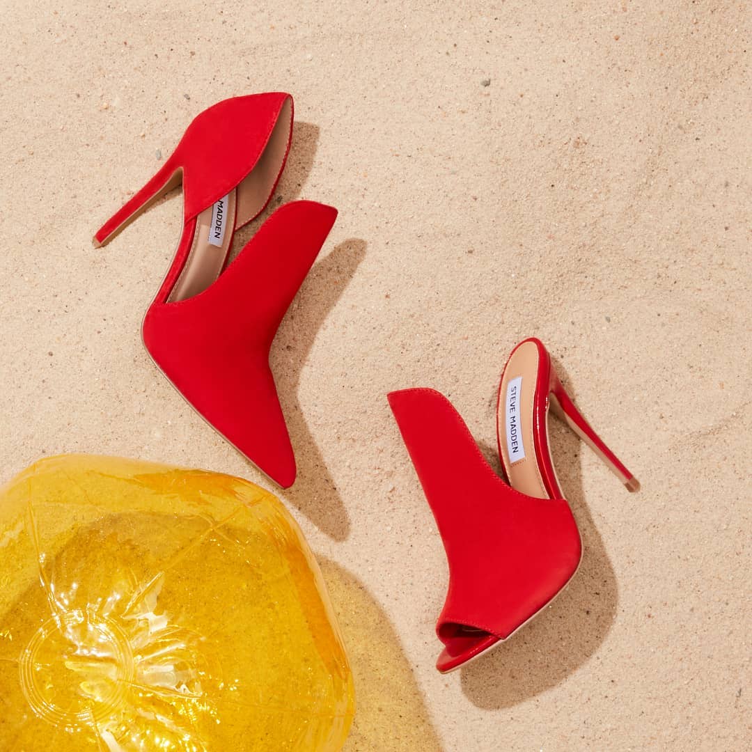 steve madden red mules