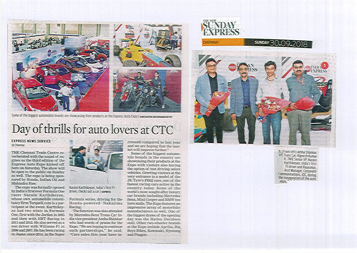 IOCLTamilnadu's tweet photo. #ExpressAutoExpo2018 inaugurated by @narainracing. @IndianOilcl participates @NewIndianXpress Auto Expo at Chennai. Brand Promotion #Servo #xtraPremium #Indane5Kg #XtraPower #XtraRewards #YearofTrust2018 @ChairmanIOCL @rsitharthan @IOCRetail @DirMktg_iocl @IndianOil_Highw https://t.co/8EGv1MYcnr