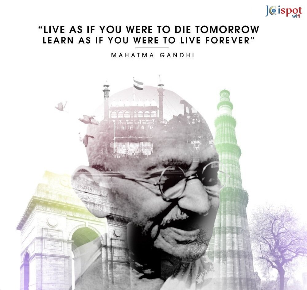 JoispotWifi's tweet photo. A #Tribute to the one who weaved our #Freedom...
#Joispot salute to "Father of the Nation" Mohandas Karamchand Gandhi Ji..
Download #App now: https://t.co/nincMKvaHz

#GandhiJayanti #Indian #Mahatmagandhi #Currency #Inspiration #India #Freewifi #Joispot #Followthemahtma https://t.co/825PRKcMf5