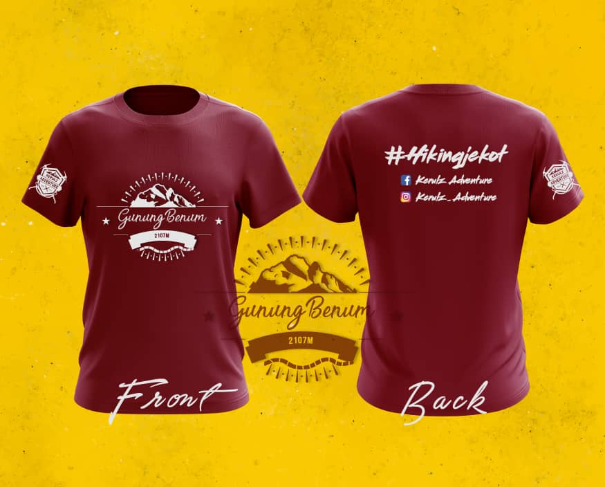 OPEN FOR PREORDER T-SHIRT GUNUNG BENUM 👕

**RM32 - short sleeve ONLY!
**POSTAGE ADD RM10
**T-SHIRT COLOUR : MAROON * WHITE
**PAYMENT BEFORE 21/10/2018

**PM JIKA BERMINAT 😉
Babah - wasap.my/60182684613
Ina - wasap.my/60184684324

#kerulzadventure
#hikingjekot