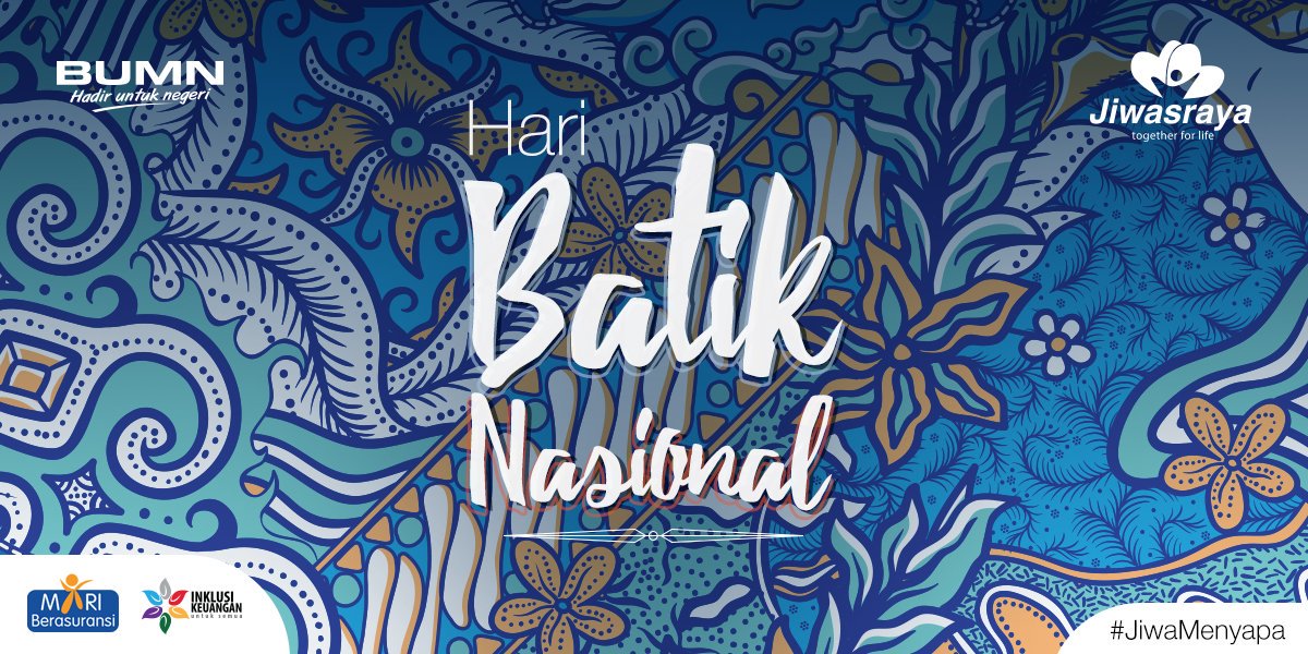 Selamat Hari Batik Nasional! Sekarang batik tidak hanya dipakai dalam acara formal saja lho, Sahabat. Banyak yang sudah membuat batik sebagai fashion items yang bisa dikenakan pada acara kasual. Ayo pamerkan batikmu di sini. 🤩 #Jiwamenyapa #Jiwasraya