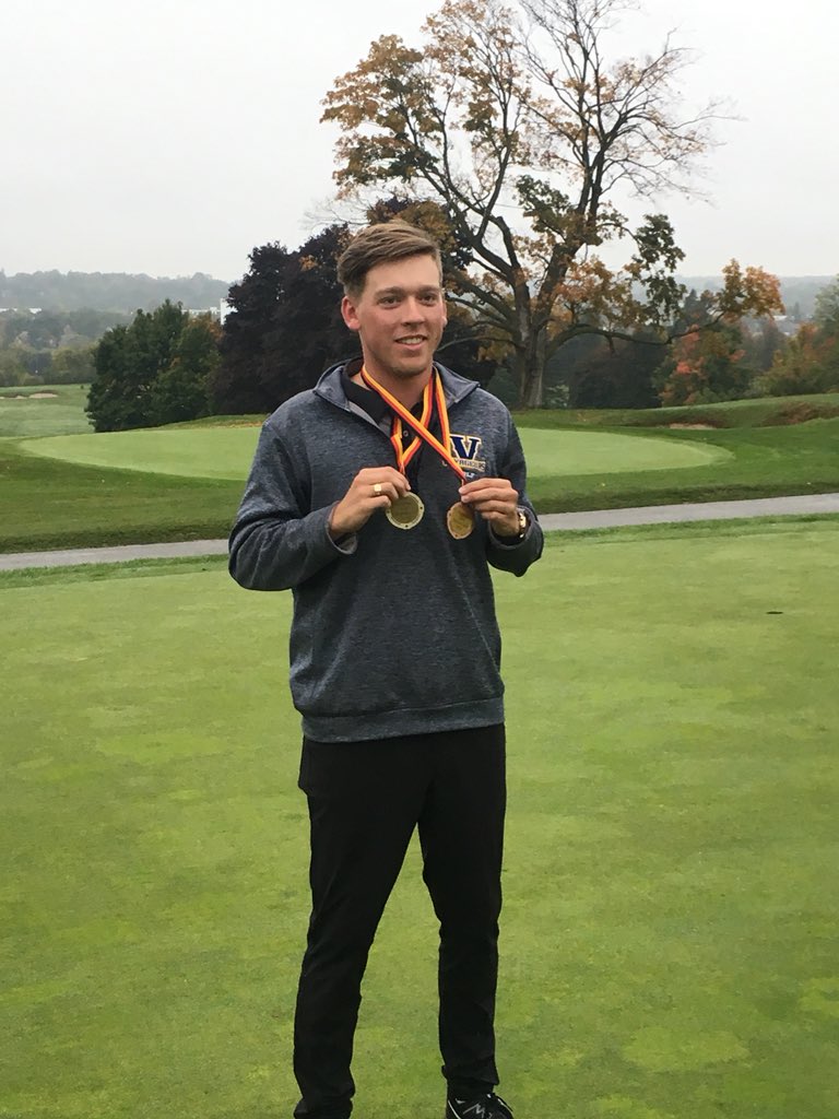 fergycpga's tweet photo. Congratulations @LUVoyageursGolf on your bronze medal.  Congratulations @LiamHamlin on your individual gold title.  #proudcoach #teameffort #kidcanplay69 #golf #voyageur #laurentian #sudbury https://t.co/vUXetm6cYD