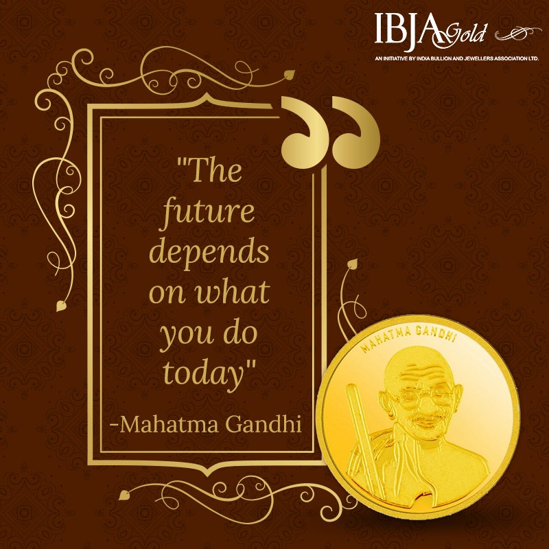 IBJAGold's tweet photo. Remembering a great soul who shook the world in a gentle way! IBJA Gold wishes you all a very Happy Gandhi Jayanti.

#HappyGandhiJayanti #GandhiJayanti #MahatmaGandhi #GandhiJi #IBJAGold #IBJACoins #IBJAGoldCoin https://t.co/CJGcZLrg0O