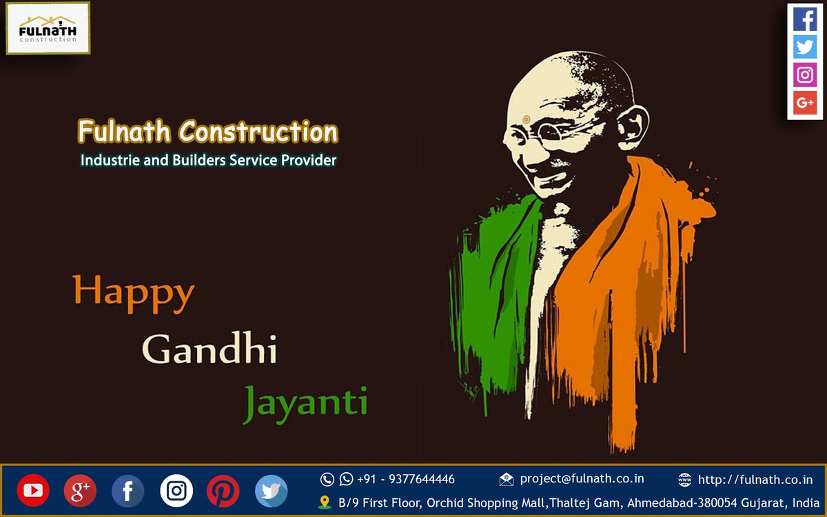 FulnathC's tweet photo. 🙏🙏Happy Gandhi Jayanti🙏🙏
🙏🙏Happy Lal Bahadur Shastri Jayanti 🙏🙏

#HappyGandhiJayanti #gandhiji #HappyLalBahadurShastriJayanti
https://t.co/kYCJF4EIVL
#Coating,#EpoxyGroutingService,#PressureGrouting,#PolymerCoating,#EpoxyFlooring

@FulnathC 

093776 44446
Girish Bhadarka https://t.co/rbz10rPtij