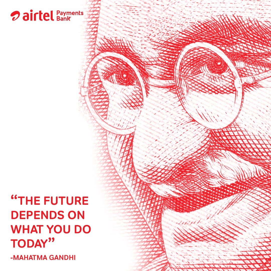 airtelbank's tweet photo. His teachings continue to inspire us. #AirtelPaymentsBank #GandhiJayanti https://t.co/20db6jaH6l