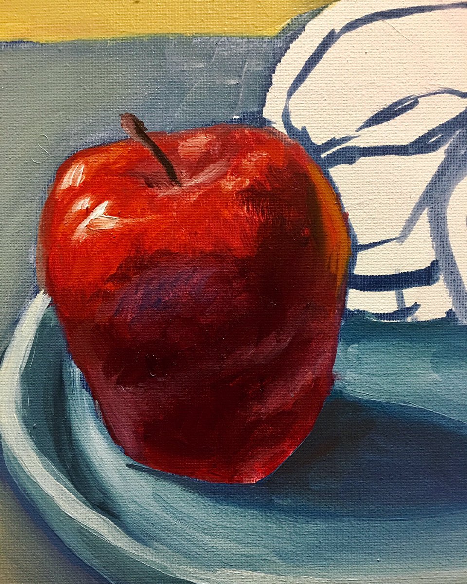 emilyredekerart's tweet photo. Dapple of an apple 🍎 #oilpainting #csulbart #paintingclass #apple #fuit #stilllife #art #artist #artwork #emilyredekerart https://t.co/0lyyTzVIg4