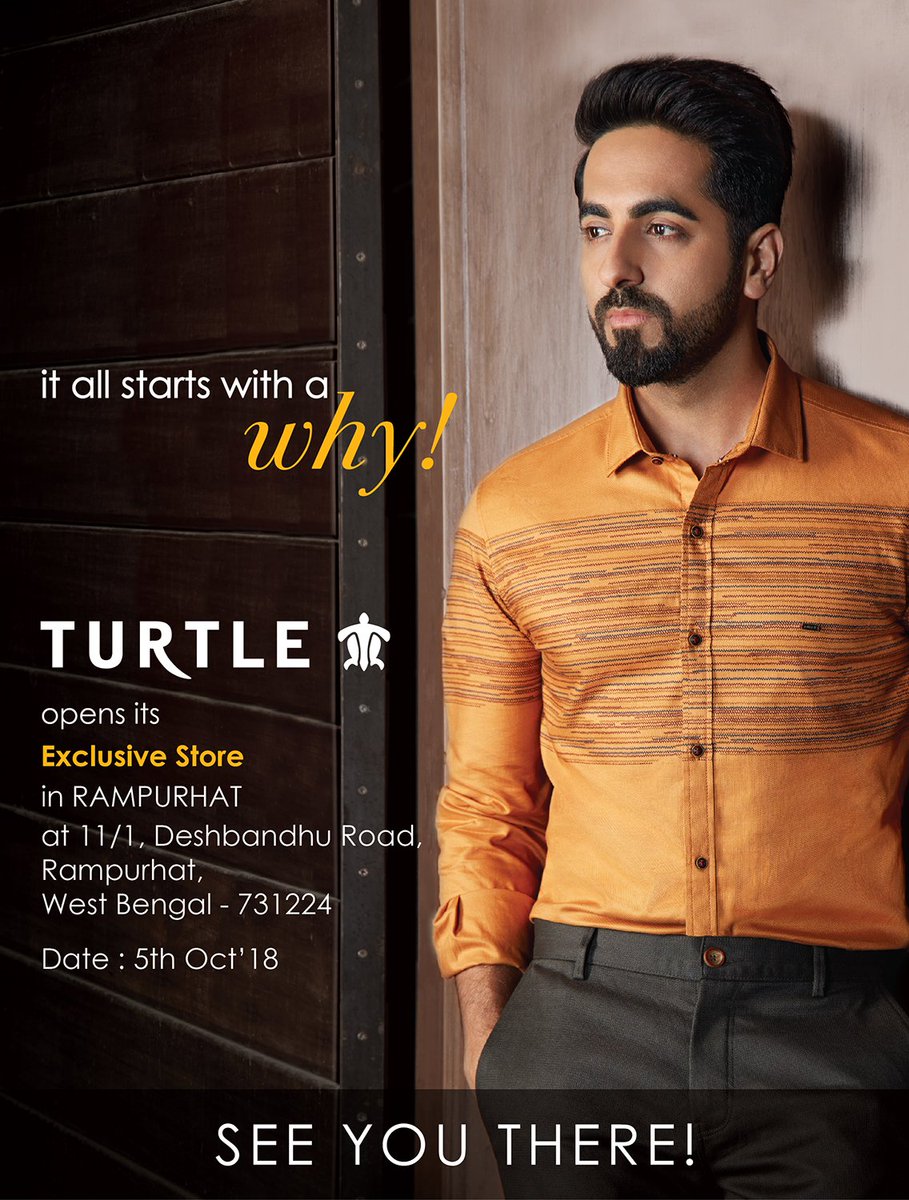 turtleonlinein's tweet photo. Puja is knocking at our doors and we are thrilled to open our exclusive store in Rampurhat on 5th of Octoberโ18! #Turtle #StoreOpening #Rampurhat #MensFashion #MensWear #FormalWear #CasualWear #FestiveWear #AutumnWinter #WhyTurtle https://t.co/Uq1Wx7aUoc
