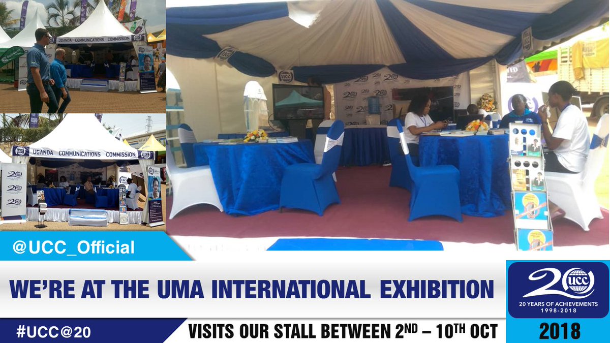 UCC_Official's tweet photo. We are at the UMA International Trade Fair. Visit our team to learn about #Counterfeitphones #ConsumerComplaintsManagement #Cybersecurity #RadioFrequencyMonitoring #DigitalForensics #BroadcastingStandards #QualityOfService #TheUgandaFilmFestival
And much more..... https://t.co/MjWEPT01ro