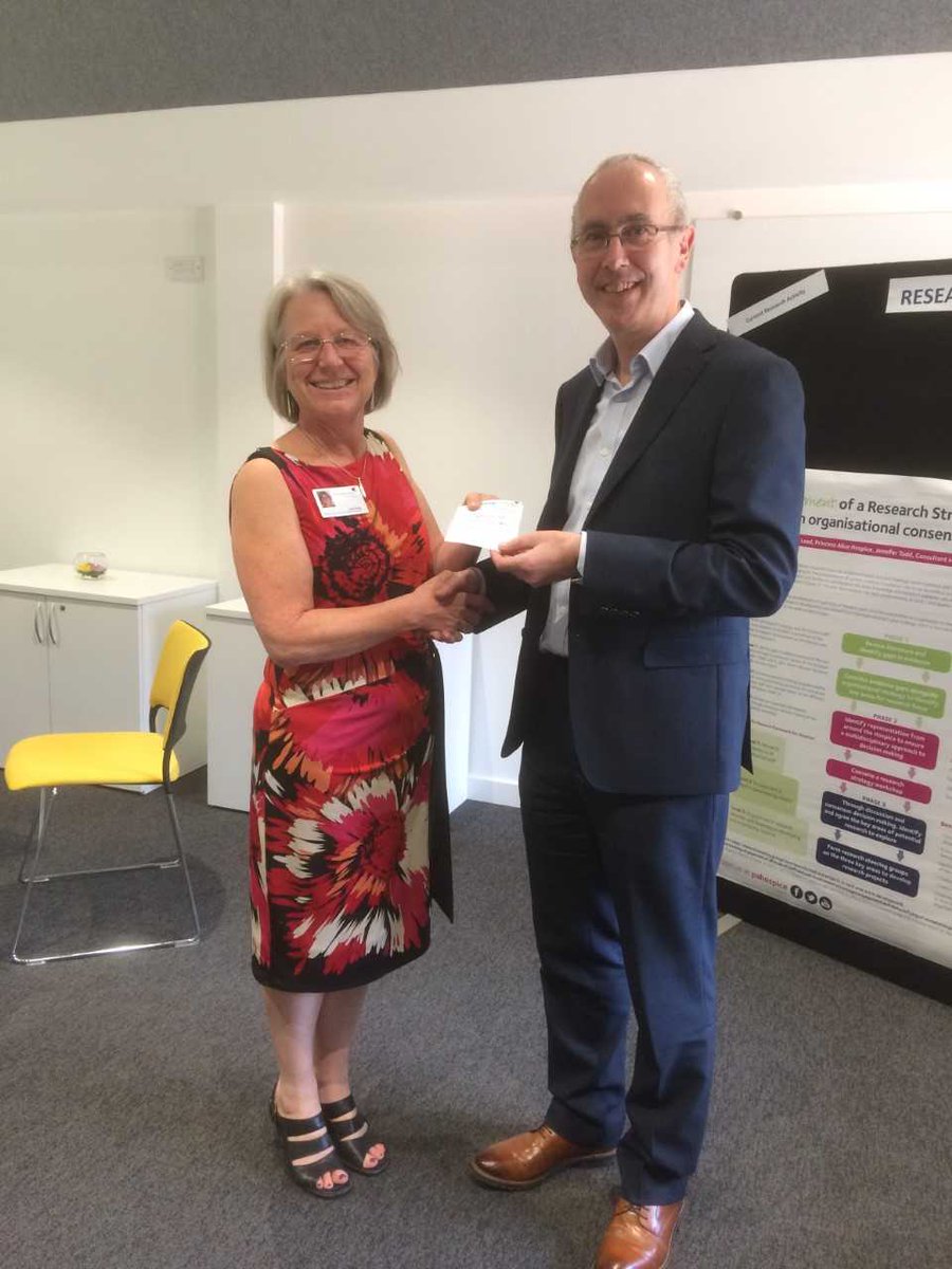 With Jane Berg Deputy Director of Skills, Knowledge and Education <a href="/paheducation/">Princess Alice Hospice (PAH) Education & Research</a> receiving a voucher for a full study/training day for <a href="/berkeley_hh/">Berkeley Home Health</a> from the prize draw at the hospice’s education open afternoon in Esher. Delighted!