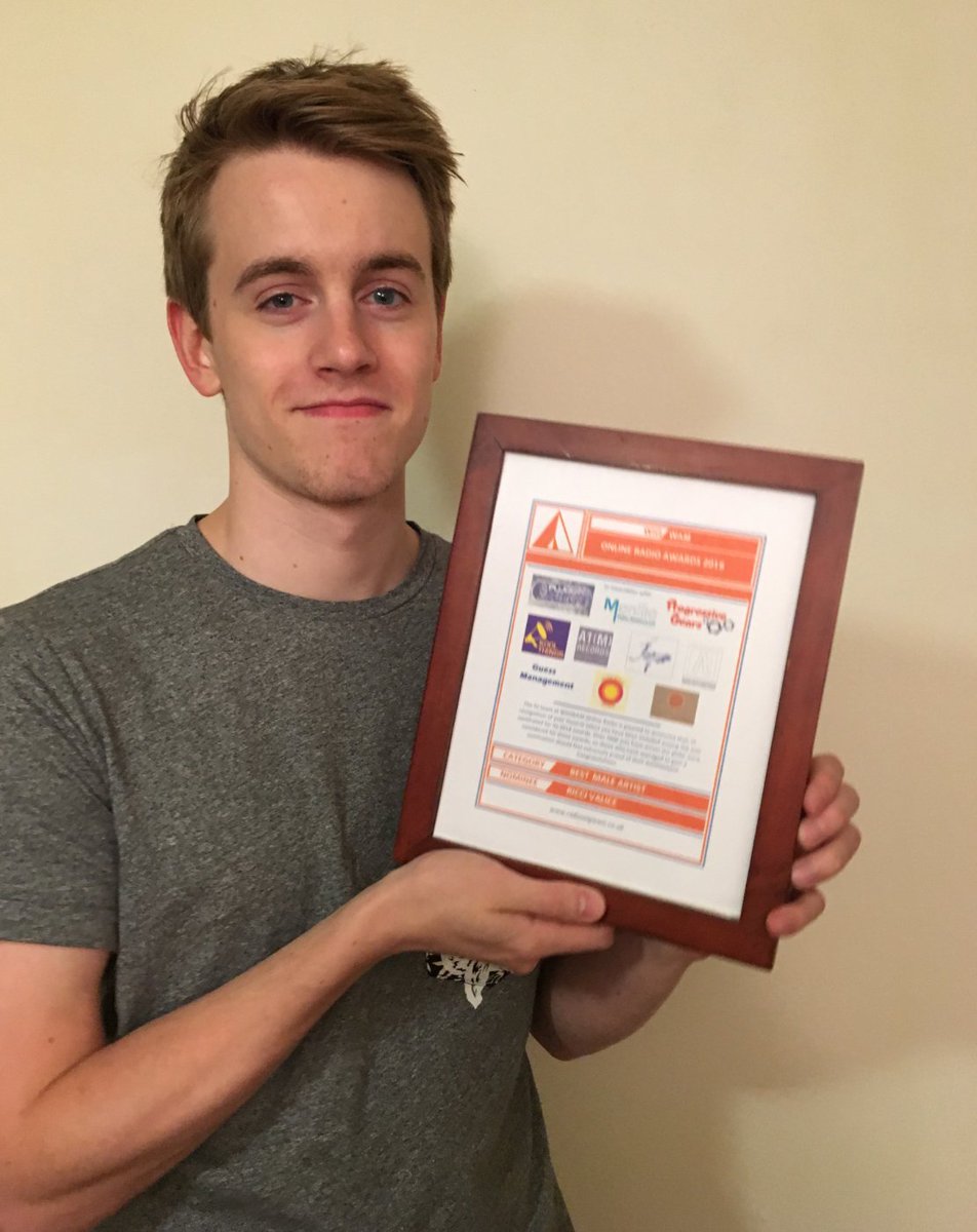 The highly-gifted Ricci Valice with his certificate as a WIGWAM Online Radio Award nominee in the Best Male Artist category. <a href="/riccivalice/">Ricci Valice</a> 
Wish him luck :-) 
facebook.com/riccivalice/