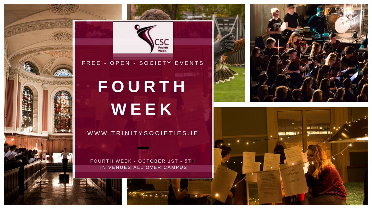 CSCtcdie's tweet image. Day 2 of #FourthWeek with great FREE events - Morning Mindfulness, Botanical Illustration Workshop, Mindful Eating, The Future of Repeal, Chinese Tea Ceremony, TEDx Guide to Storytelling, Oktoberfest, Shamanic Breathing Workshop, Big Gig, Mamma Mia 3 #TCD
bit.ly/2P43wb2
