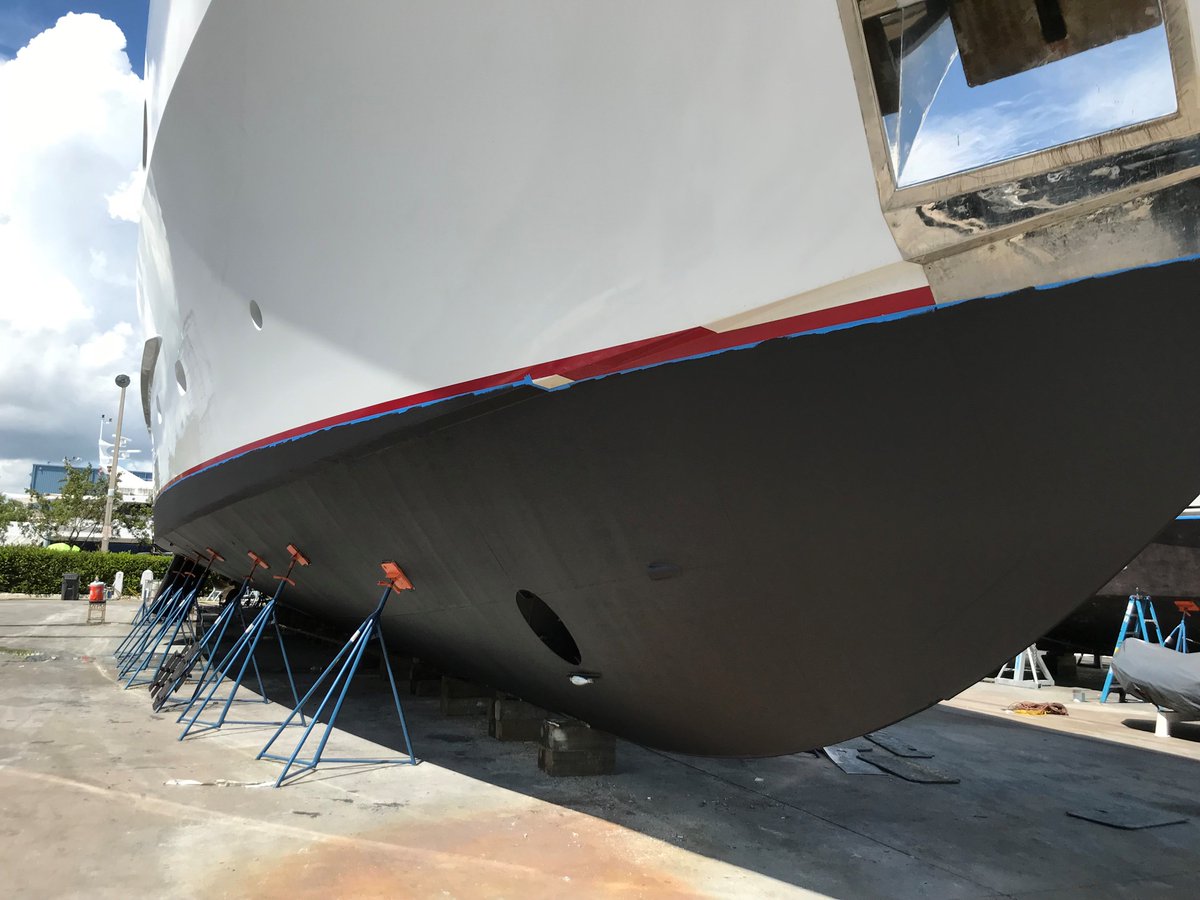 SeaHawkEurope's tweet photo. Projects: #Gulfport based #Trinity Yachts built 140’ #superyacht "Relentless" switched from #Micron to the Sea Hawk Paints Cukote - 47.5% cuprous oxide @lloydsregister certified, semi-hard, self-polishing #ablative paint system @ @lmcboatyard 

@TrinityYachtsUS @seahawkpaints https://t.co/oHG0V8ehx8